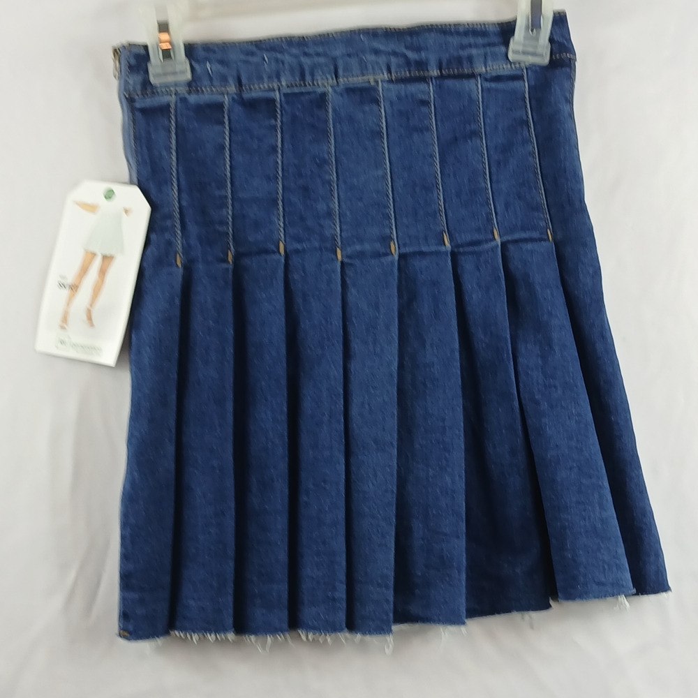Classic Blue A-Line Denim Skirt